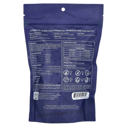 Codeage, DNA Pet, жевательные таблетки с синбиотиком, для собак, 100 жевательных таблеток, 227 г (8 унций)