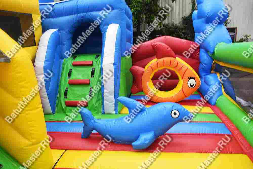 Коммерческий надувной батут "Осьминоги и акулы" 17*10*8 м B-14657