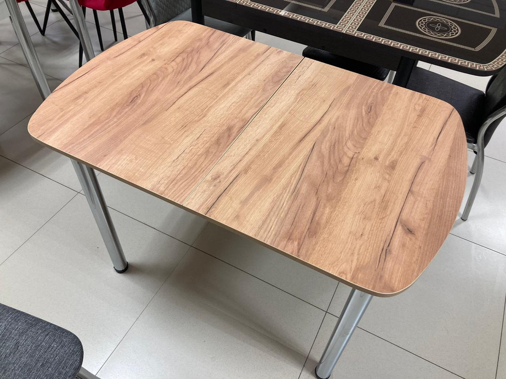 Стол раздвижной ЛДСП (подстолье прямое раздвижное дуб крафт золотой)