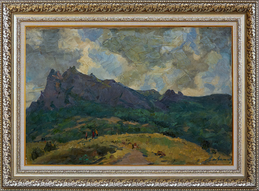 Картина Стремского А.И. "Вид на горы" холст/масло 88,5х60