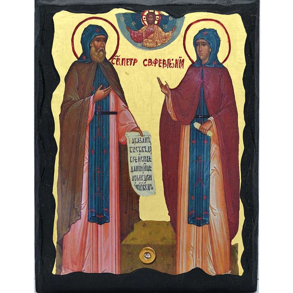 Петр и Февронья Муромские. Икона под старину на дереве
