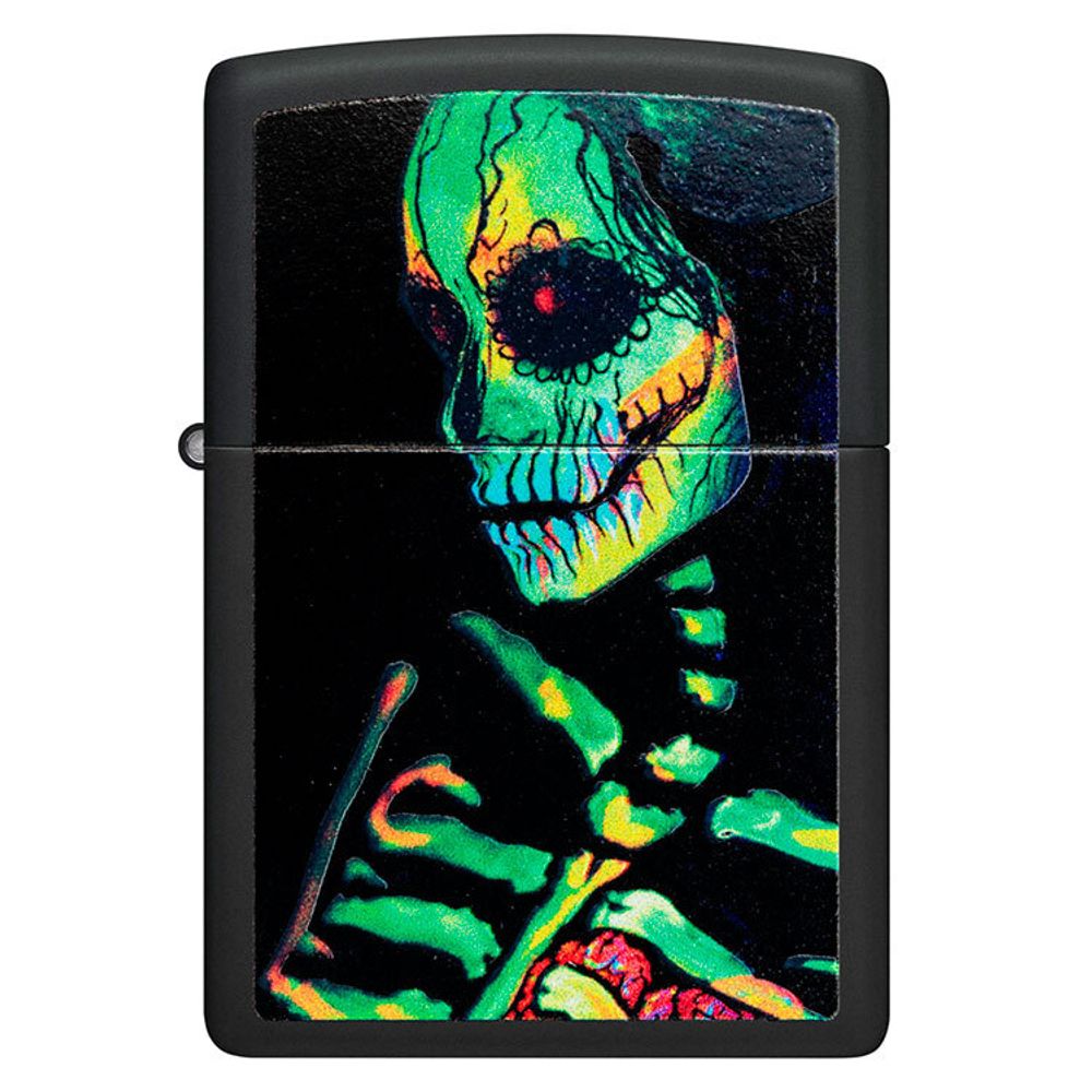 Зажигалка Zippo Skeleton Design с покрытием Black Light (48761)