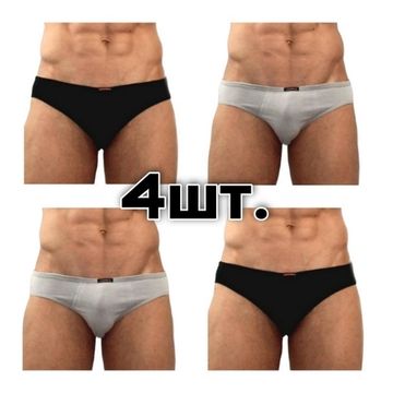 Набор мужских трусов брифов 4в1 (черные, серые) Fukanglai RR2072-02