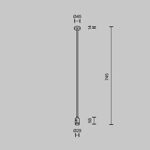 Крепление потолочное Long одинарное 700мм Flarity платина Technical tra159c-s1-pt
