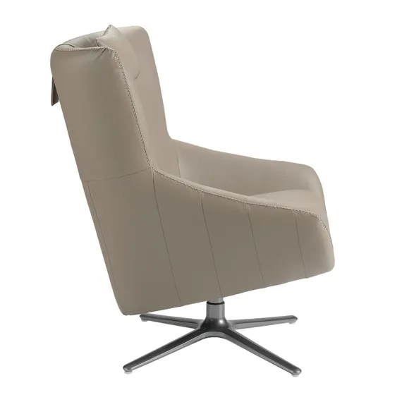Крутящееся кресло Angel Cerda 5044, бежевая кожа