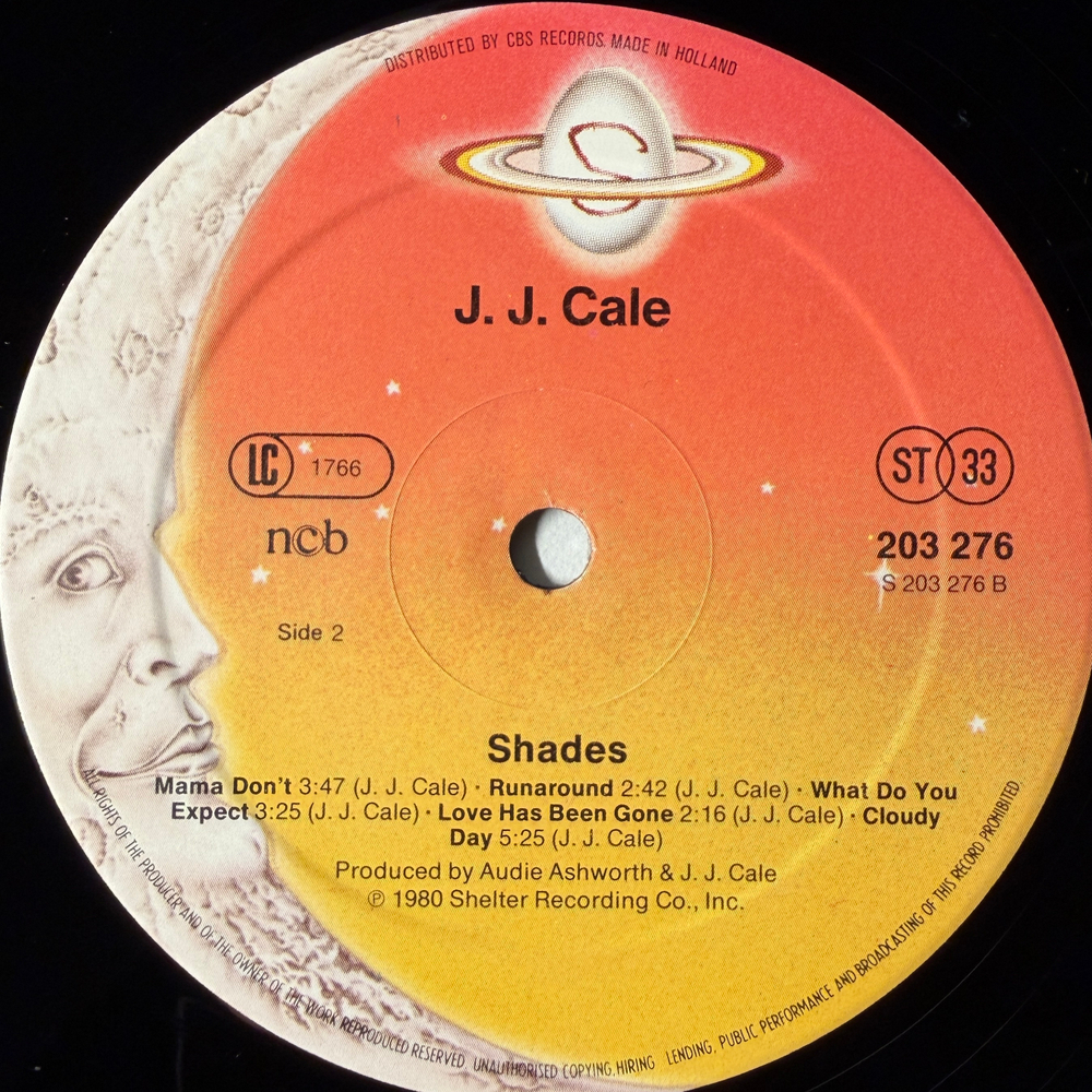 J.J. Cale ‎– Shades (Скандинавия 1980г.)
