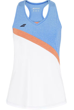 Топ теннисный Babolat Play Tank Top Woman - white/blithe blue hthr