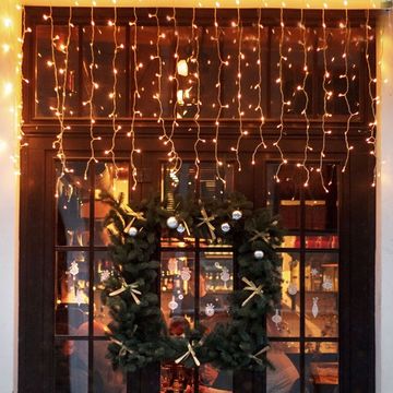 Новогодняя гирлянда занавес 200-101 2*3м IP65 теплый белый с эффектом мерцания Elektrostandard