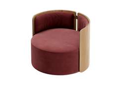 Кресло крутящееся Lagom 800 (бордовый FiberGuard, натуральный дуб)