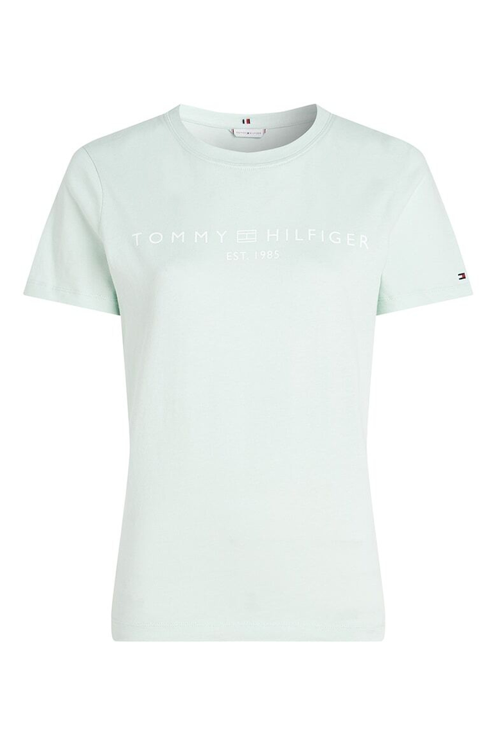 Женская теннисная футболка Tommy Hilfiger Regular Corp Logo C-NK SS - Мятный