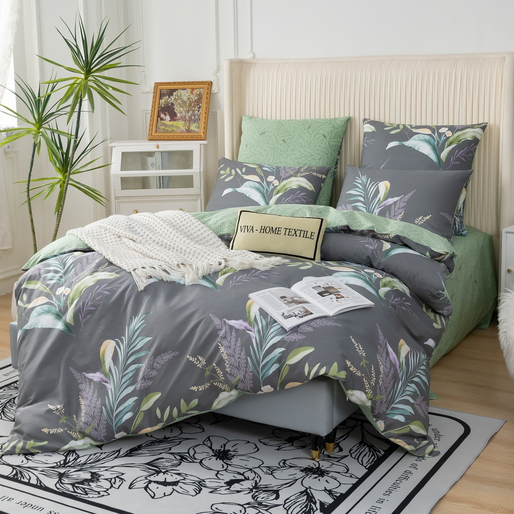 Комплект постельного белья Делюкс Сатин 100% хлопок на резинке LR507