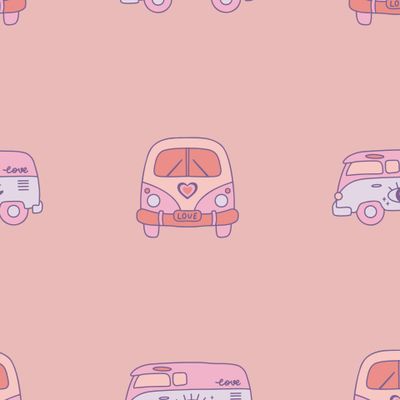 Автомобили на персиковом фоне