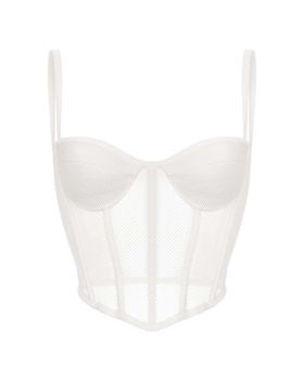 Блуза корсетного типа из крепа и сетки