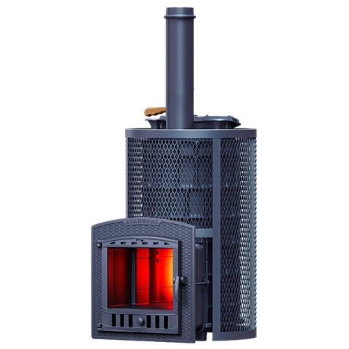 Печь для бани Авангард ЗК 40 (П2) Ураган в круглой сетке