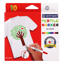 Набор маркеров для ткани "Textil Marker 2739", 10 цв., 1,8мм, картон. уп., европодвес, Centropen