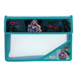 Папка А4 на кнопке, прозрачный пластик, дизайн на уголке, 50мм, микс 12 дизайнов