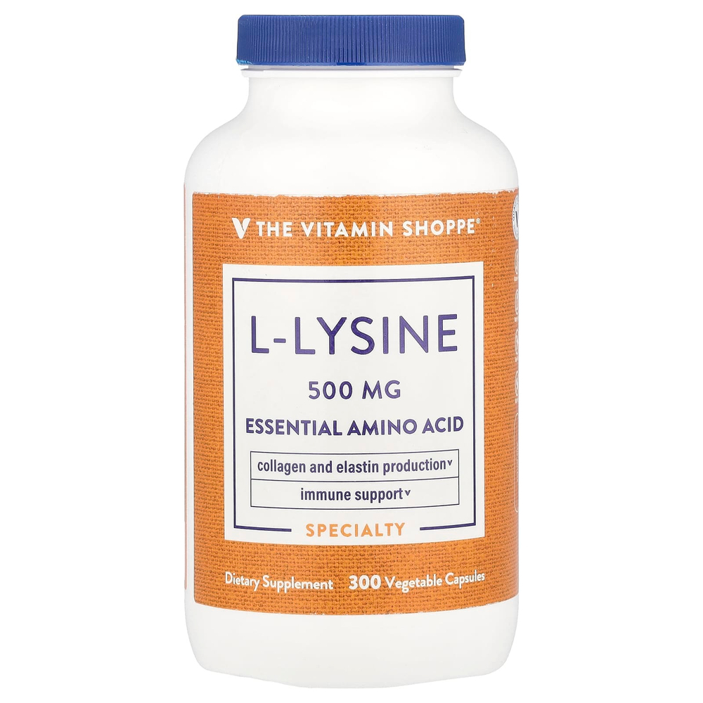 The Vitamin Shoppe, L-лизин, 500 мг, 300 растительных капсул