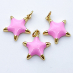 Подвеска Звезда, цвет золото+розовый, размер 18*16 мм, цена за 1 шт