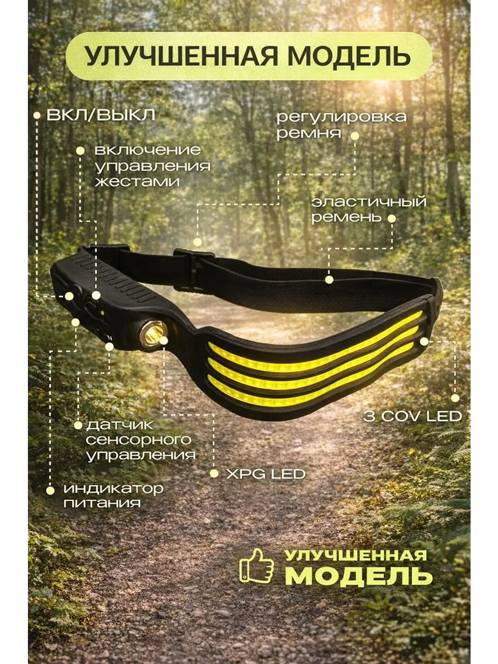 Налобный фонарь аккумуляторный