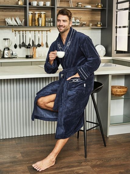 Халат мужской SAMUEL без капюшона Джинс POLENS Турция