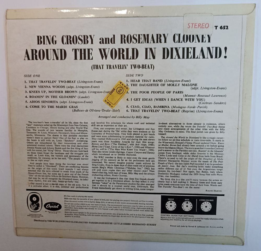Bing Crosby And Rosemary Clooney Around The World In Dixieland (UK)