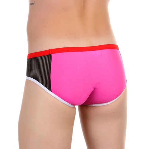 Мужские плавки фуксия с черными вставками Boefje