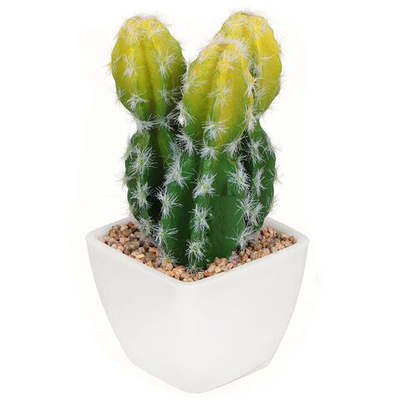 Цветок искусственный декоративный Кактус, в кашпо, 12 см, Y4-2807