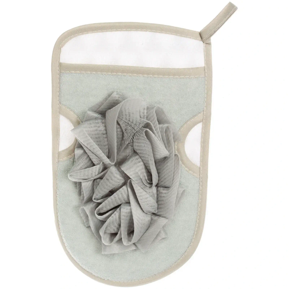 Мочалка - варежка с нейлоном «Premium - Paradise», цвет серый, 22*14см (ZIP пакет)