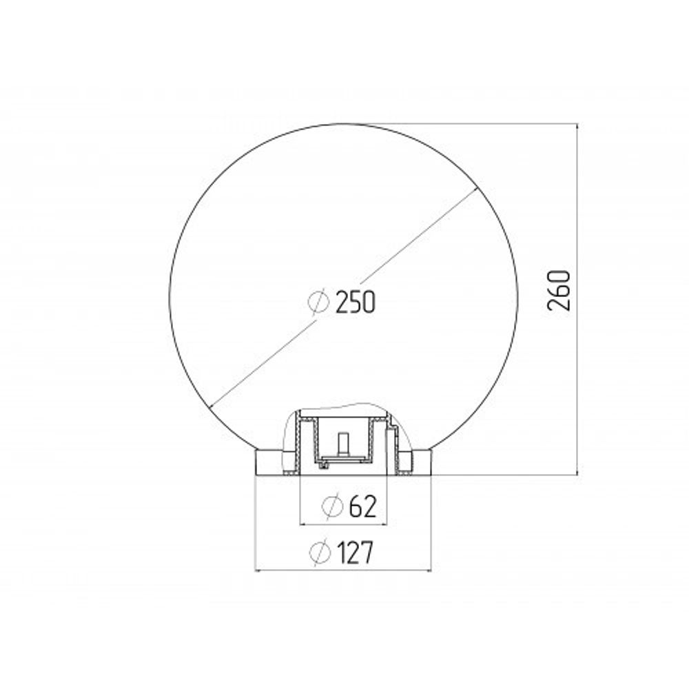 Садово-парковый светильник ЭРА НТУ 01-60-251 шар опаловый на опору / кронштейн IP44 Е27 max60Вт d250mm