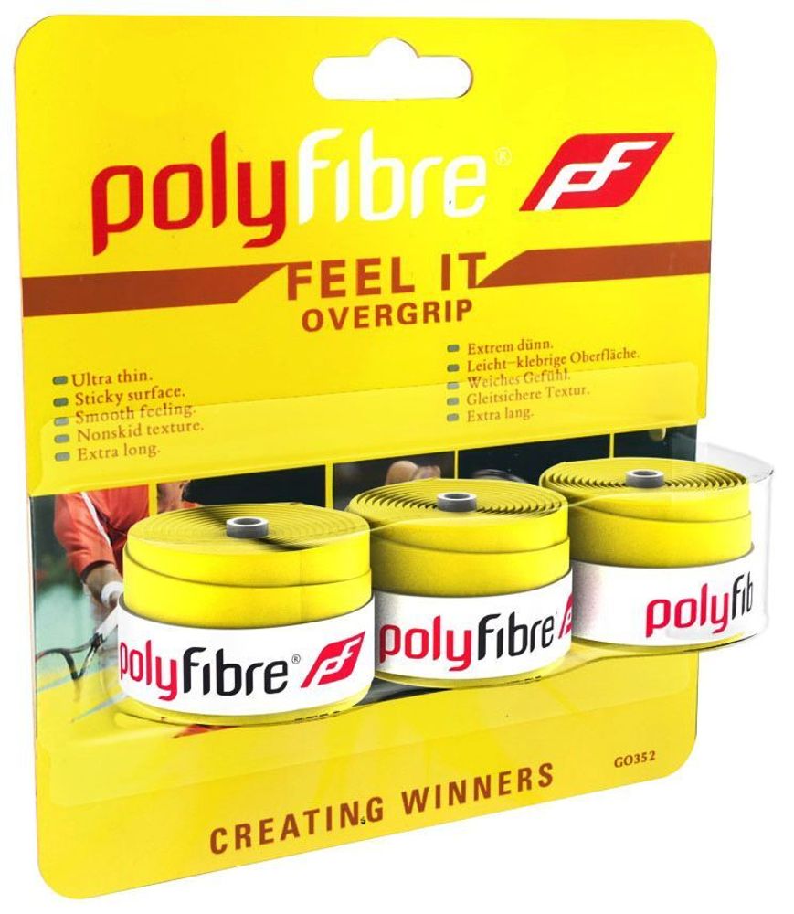 Теннисные намотки Polyfibre Feel It Overgrip 3P - желтые