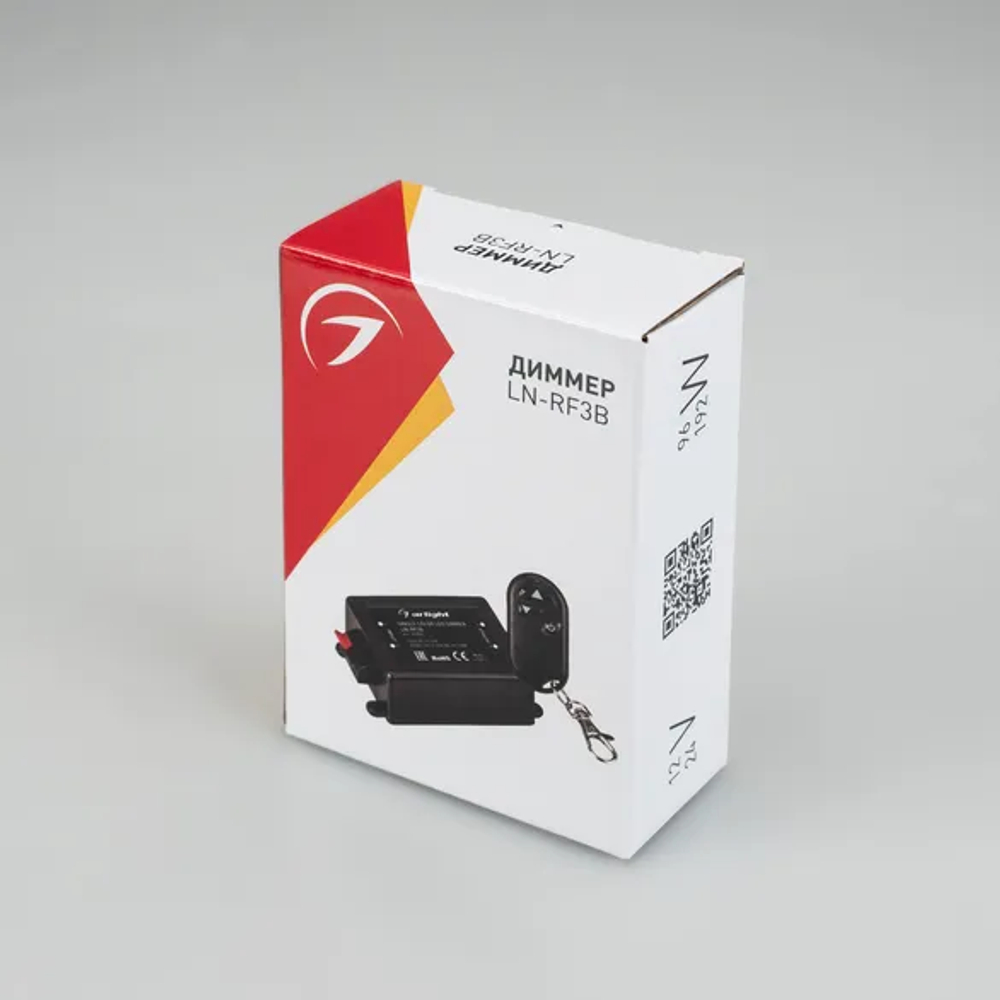Диммер LN-RF3B (12/24V, 96/192W, ПДУ-брелок 3кн) (Arlight, IP20 Пластик, 1 год) 012985