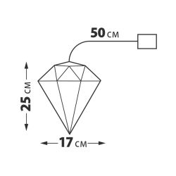 ULD-R507 3АА DIAMOND Светильник декоративный Брильянт. на батарейках 3AA не в-к. 100 светодиодов Белый свет. Цвет корпуса радужный. TM Uniel