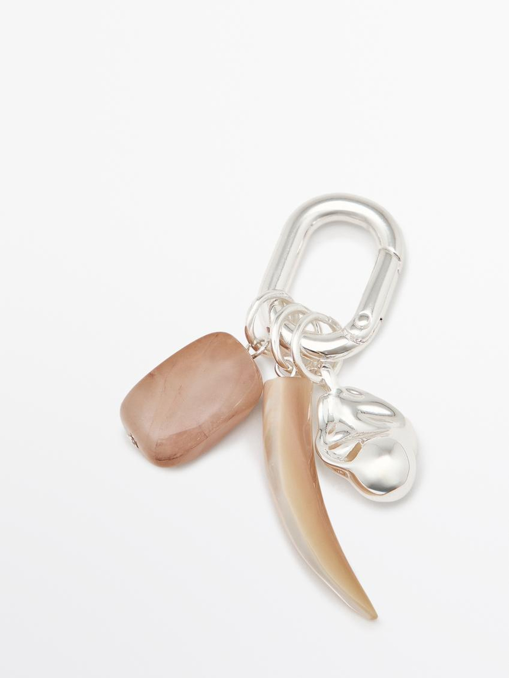 Massimo Dutti Подвеска с камнями, горчично-желтый