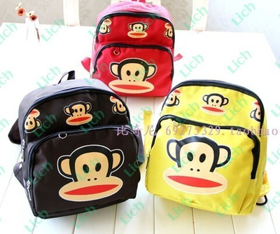 Рюкзак с контрастными молниями и аппликациями обезьян