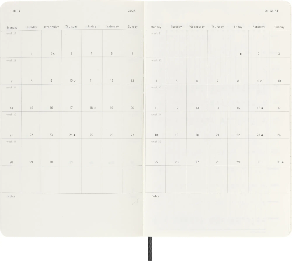Еженедельник Moleskine (DSB12WN3) Classic Soft WKNT Large 130х210мм 144стр. мягкая обложка черный