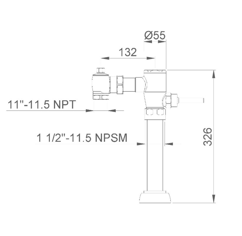 Кран смывной Protemp для писсуара наружного монтажа 1"G 07092.B