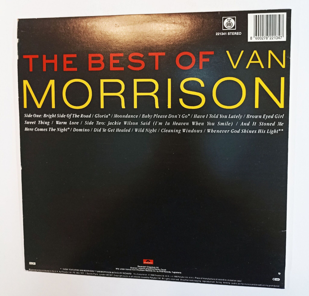 Винтажная виниловая пластинка LP Van Morrison The Best Of Van Morrison (Югославия 1990)