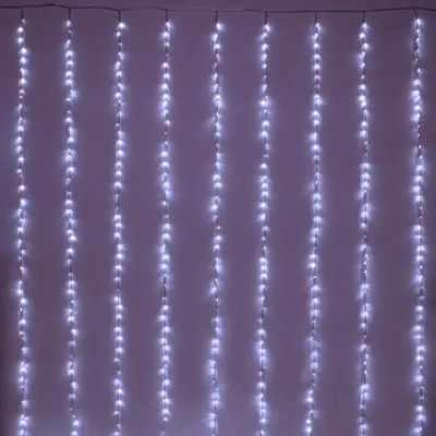 Гирлянда для дома ЗАНАВЕС «Водопад Созвездие» ш2м* в3м 624 лампы LED, прозрачн. пров, IP-40. Белый