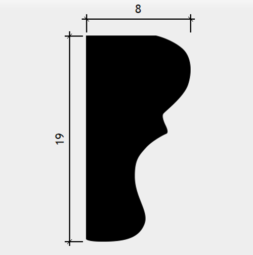 Европласт. МОЛДИНГ 1.51.321 19*8*2000мм. Полиуретан.