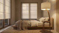 Торшер со столиком Corta из массива дуба в стиле Japandi