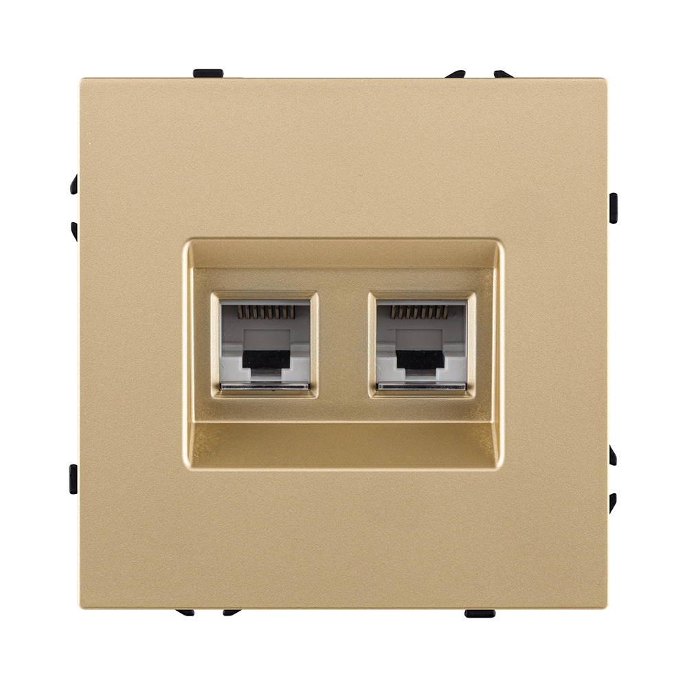 Розетка двойная Ethernet RJ45 Cat.6, золотой Kollinger Eclipse EC-018GD