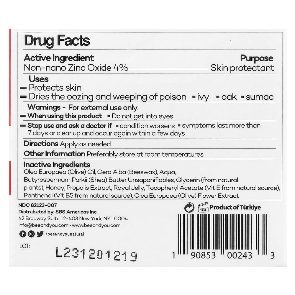 Bee & You, Интенсивный увлажняющий защитный крем для лица и тела, 15 мл (0,51 жидк. Унции)