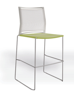 Web стул на полозьях кухонный/барный со спинкой-сеткой