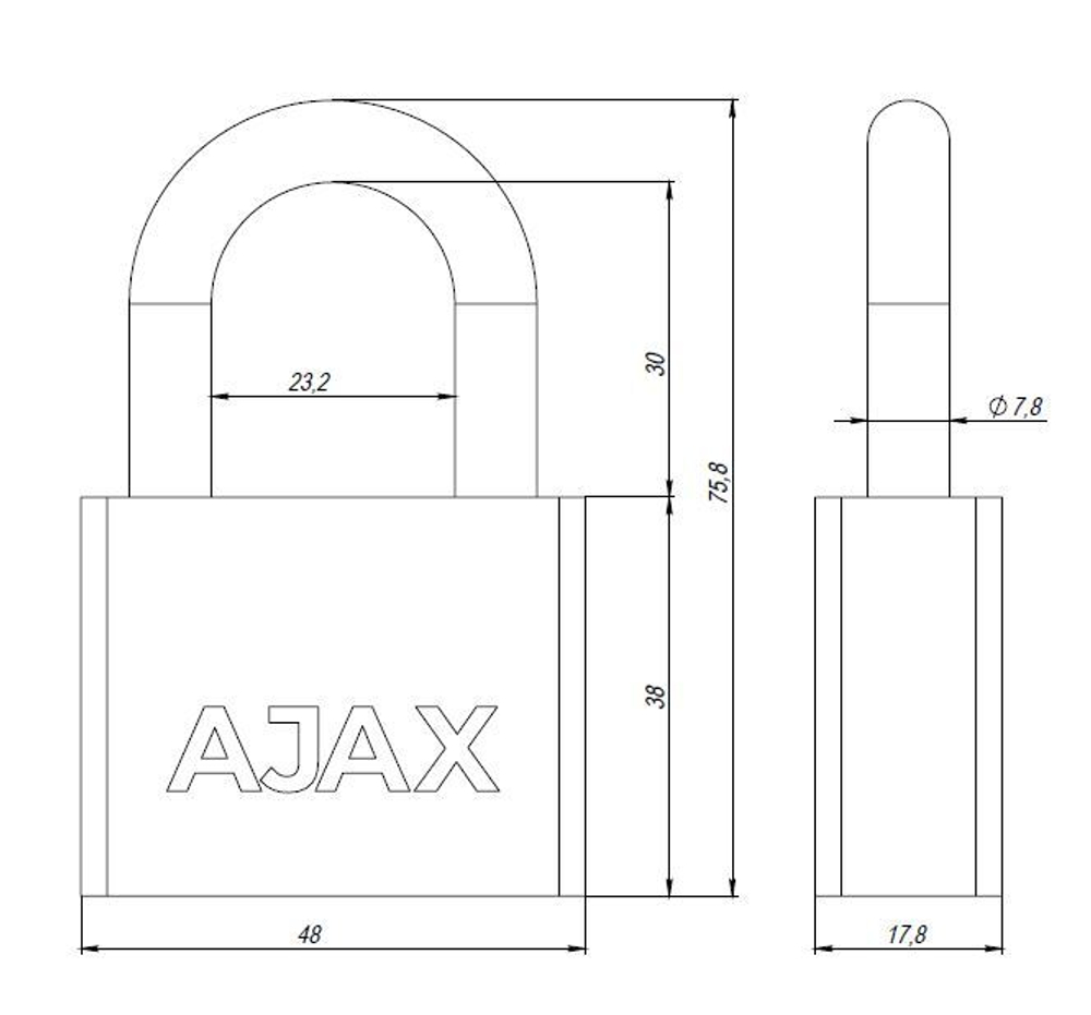 Замок навесной PD-3050 (PD-30-50) 3 fin key /блистер