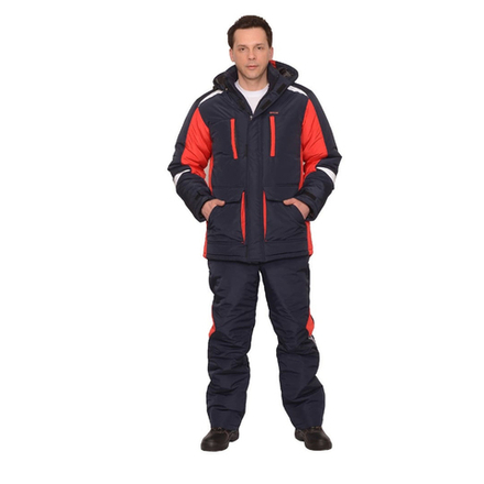 Костюм "Сатурн" зимний: куртка дл.,брюки т.синий с красным и СОП