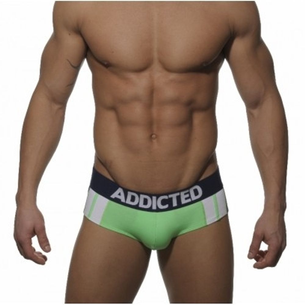 Мужские трусы брифы мятные Addicted mint sportive stripes brief H71