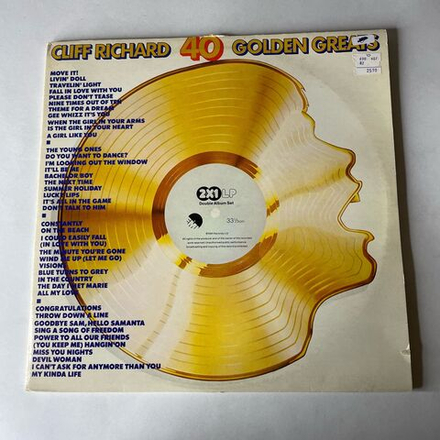 Винтажная виниловая пластинка LP Cliff Richard 40 Golden Greats (Нидерланды 1977) Devil Woman