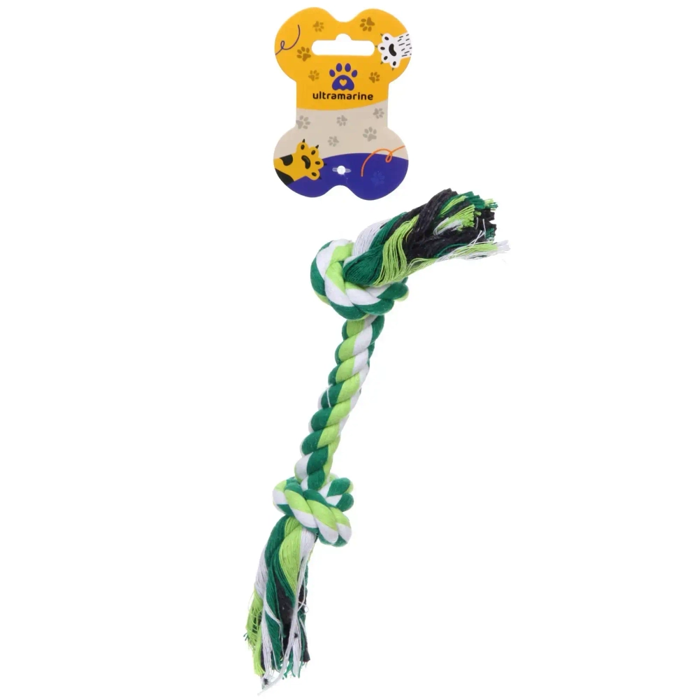 Игрушка - канат для собак мелких и средних пород «ПОЙГРАЙКА», цвет зелёный, 25см / 50гр (лейбл)✦