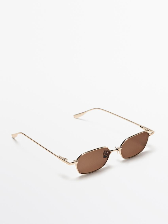 Massimo Dutti Солнцезащитные очки в металлической оправе, коричневый