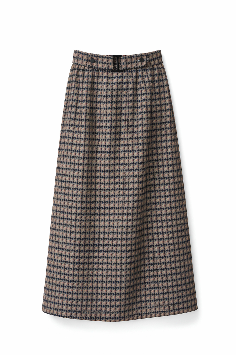 Юбка с поясом в гусиную лапку